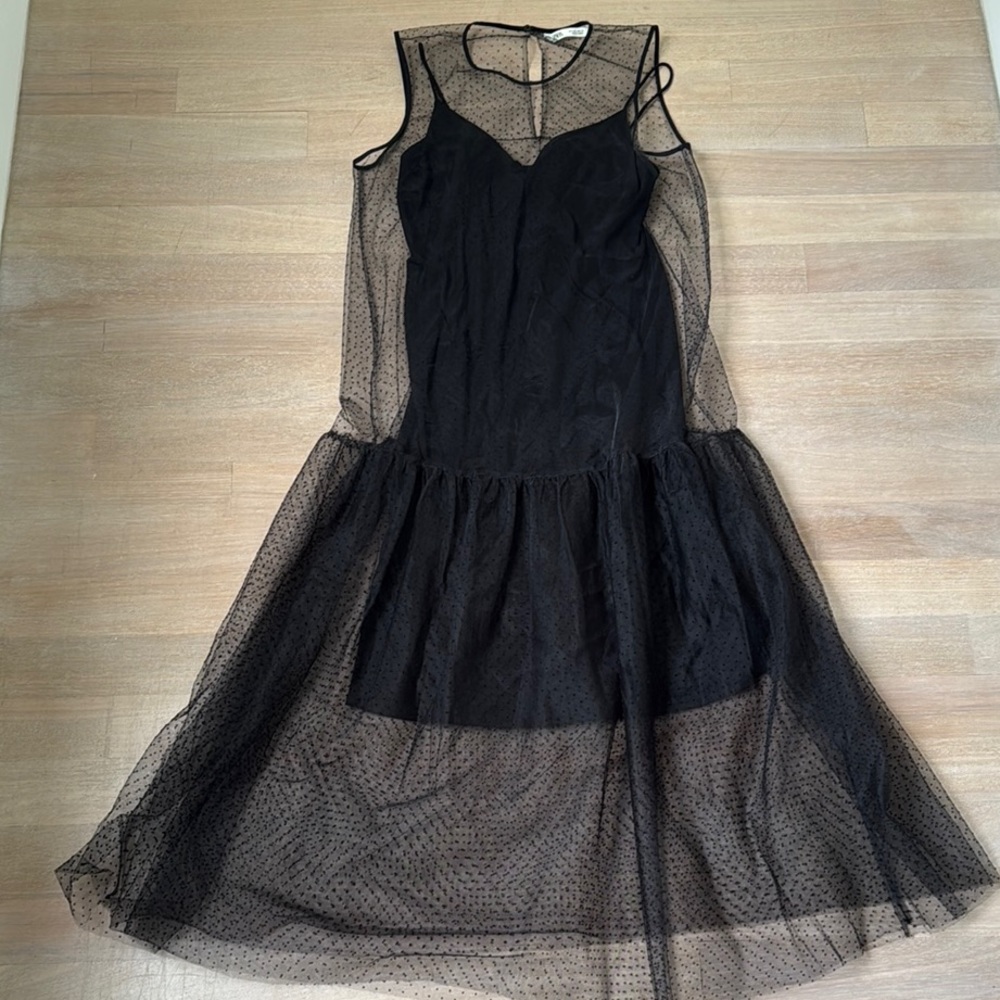 ZARA Elegant Black Mesh Dress